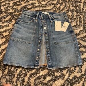 Good American Blue Denim Mini Skirt